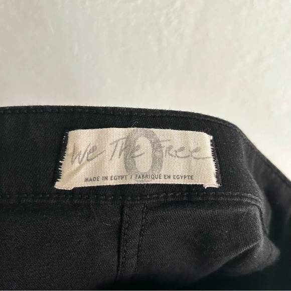 Free People Notched Wrap Denim Skirt Black Sz 0 - Picture 4 of 5